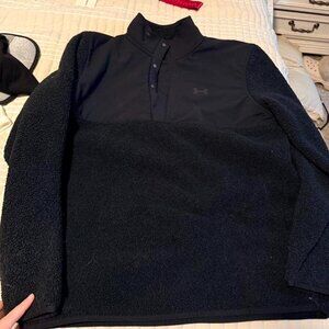 Men's Under Armour Golf Black Fleece Pullover Size XL Like New